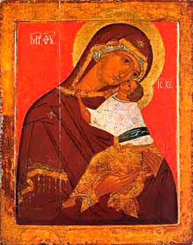 Икона Божьей Матери Умиление 15 век Новгород