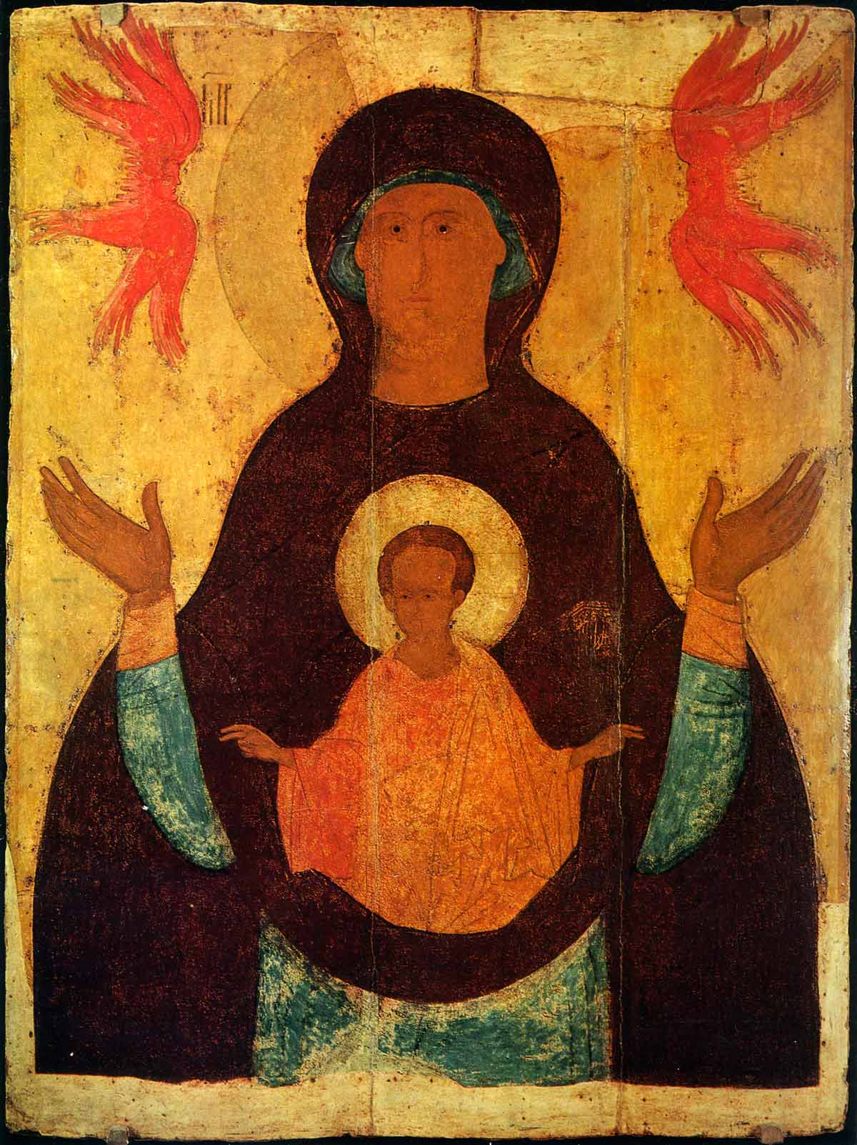 Икона Пресвятой Богородицы Знамение 15 век Тверь